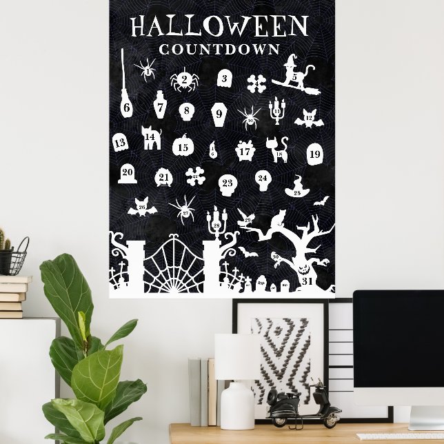 Stor Halloween Nedräkning Poster (Hemmakontoret)