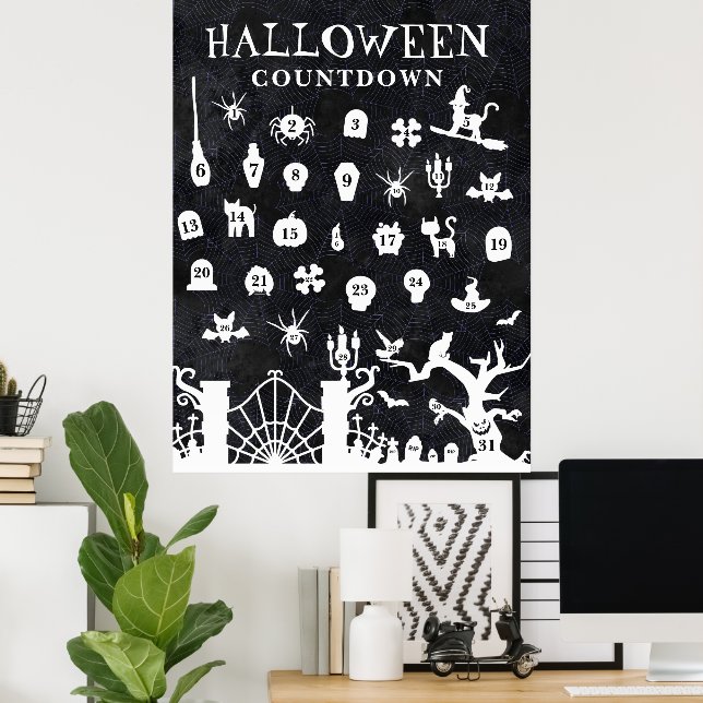 Stor Halloween-räknare Poster (Hemmakontoret)