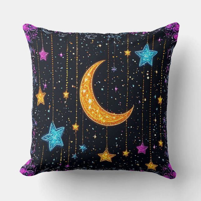 Stor halvmåne och många stjärnor kudde (Framsida)