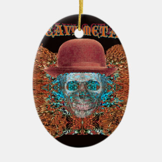 stor heavy metal julgransprydnad keramik