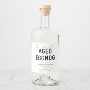 Stor hemmagjord åldrad Eggnog-flasketikett Spritflaskor Etikett