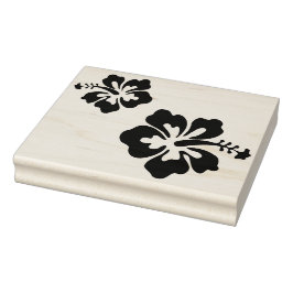 Stor Hibiscus Flower Rubber Frimärke Stämpel