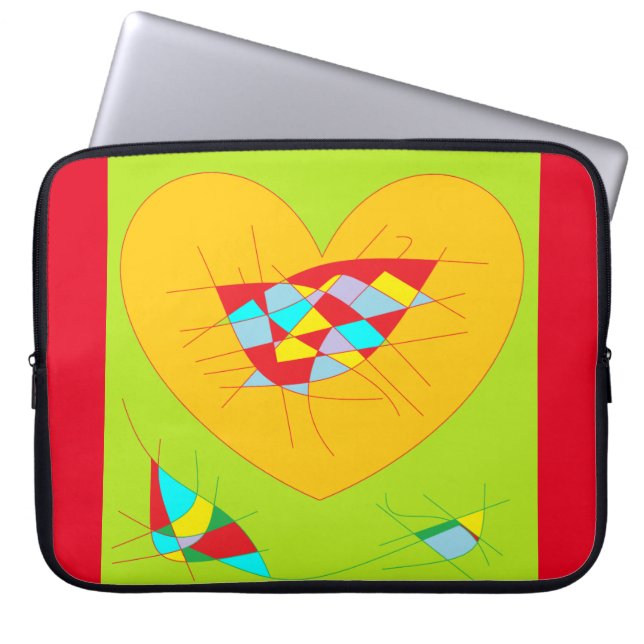 Stor hjärna-laptop sleeve täcker blandat mönster (Framsidan)