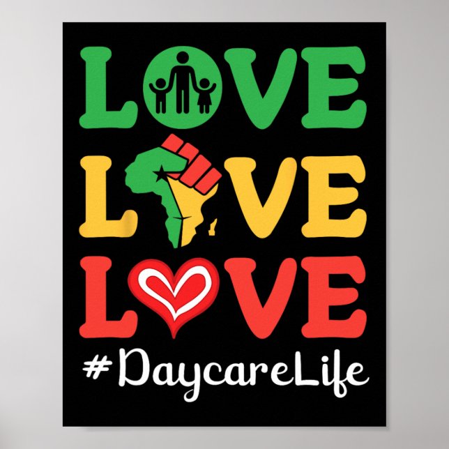 Stor hjärta Afrika Karta Höjd näve Kärlek Kärlek K Poster (Framsidan)