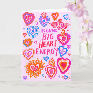 STOR HJÄRTA ENERGI Valentine Kärlek Färgglad Whims Kort