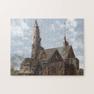 Stor Home Castle Clouds Blå himmel City Rural Pussel