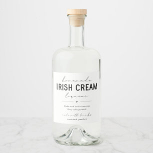Stor Homemade Irish Cream Liqueur Flaska-etikett Spritflaskor Etikett