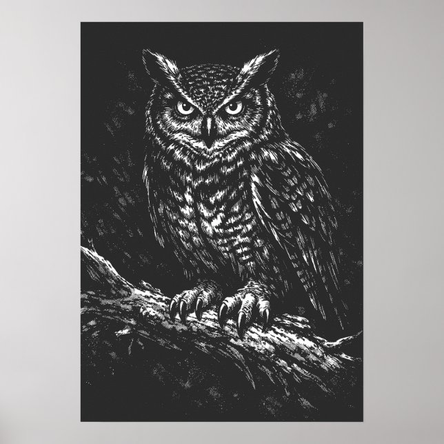 Stor hornuggla — av BurnsInHell Poster (Framsidan)