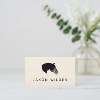 Stor Horse Black White Smoky Cloud Minimal Visitkort