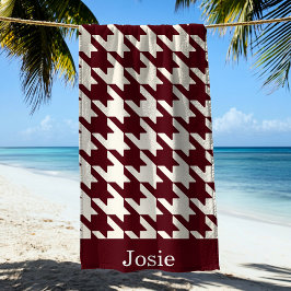 Stor Houndstooth Burgundy Maroon