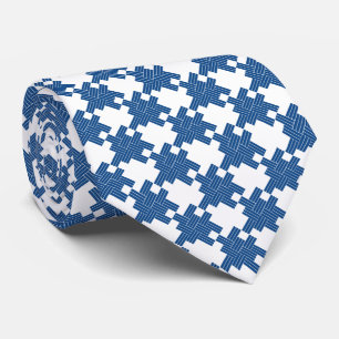 Stor Houndstooth för blått & för vit Tie Slips