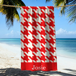 Stor Houndstooth Mönster Apple Red