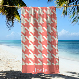 Stor Houndstooth Mönster Candy Rosa