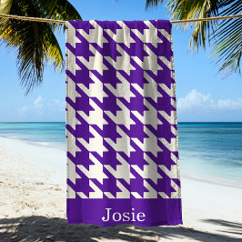 Stor Houndstooth Mönster Lila & White