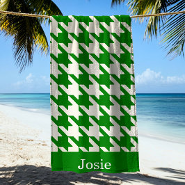 Stor Houndstooth Mönster Lime Green