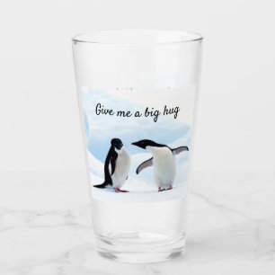 Stor hug Penguin på isfoto med text Glaskopp