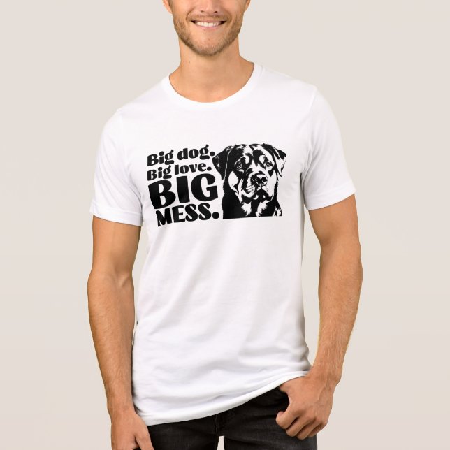 Stor Hund. Big Kärlek. Big  - Funny Rottweiler T Shirt (Framsida)