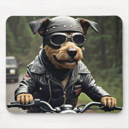 Stor Hund Riding Motorcycle Mouse Pad Musmatta
