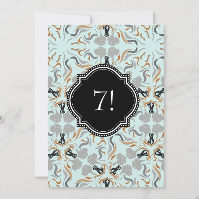 Stor hundfest golden svart inbjudan (Framsida)