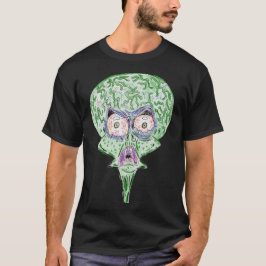 Stor huvud stor ögon alien sci-fi tecknad film t shirt