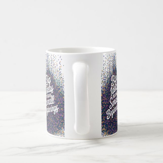 Stor idé har små början-mugg kaffemugg (Handtag)
