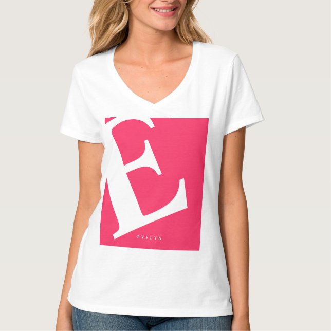 Stor initial | Modern typografi | Rosa T Shirt (Framsida)