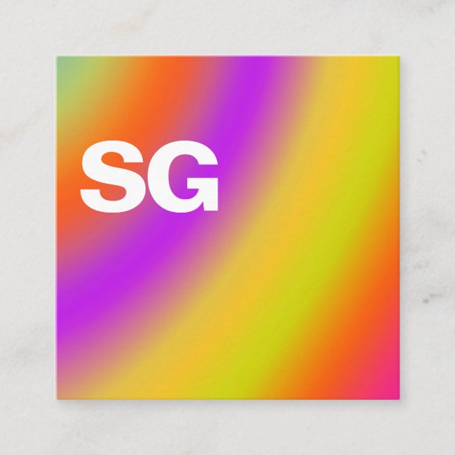Stor Initialer - Kvadratisk - Mjuk Färg 02 Fyrkantigt Visitkort (Framsida)