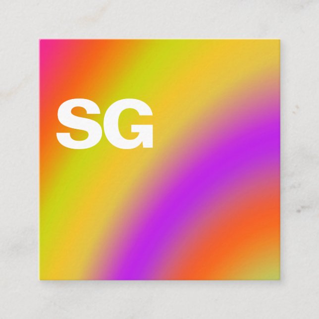 Stor Initialer - Kvadratisk - Mjuk Färg 03 Fyrkantigt Visitkort (Framsida)