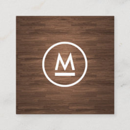 Stor inledande modern monogram på brunkolstorget fyrkantigt visitkort