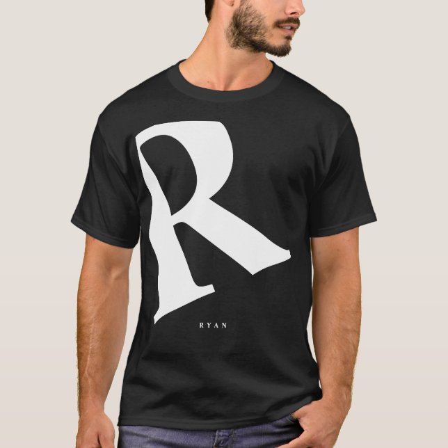 Stor inledande | Modern typografi | Svart T Shirt (Framsida)