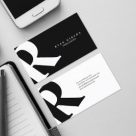 Stor inledande | Modern typografi | Svart Visitkort