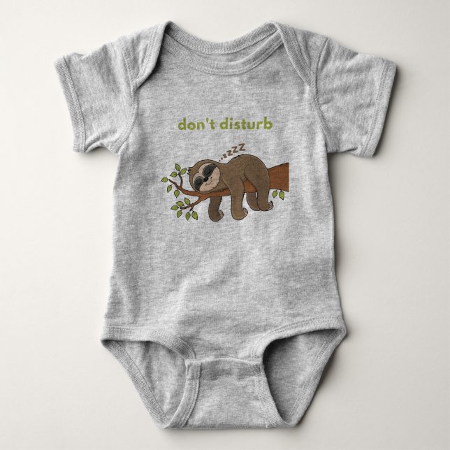 Stör Inte Latmask baby bodysuit T Shirt (Framsida)