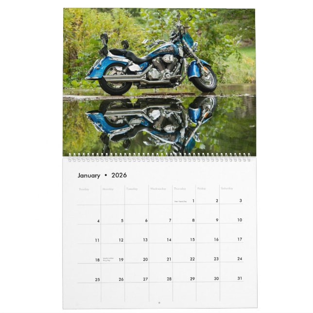 Stor jättebra motorcykelkalender kalender (Jan 2026)
