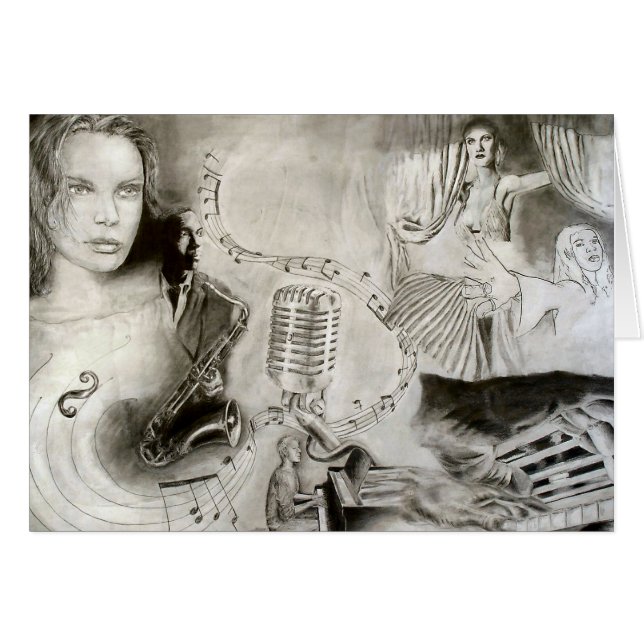 STOR JAZZ HÄLSNINGSKORT (Framsidan Horizontal)