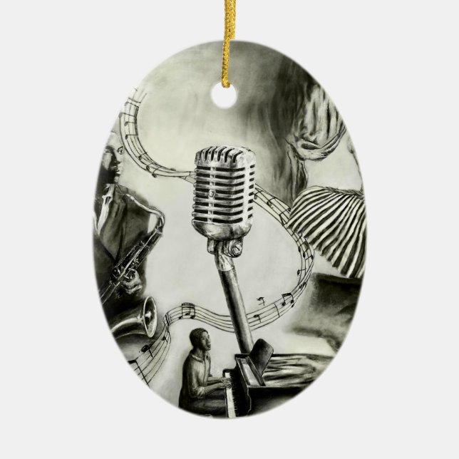 Stor Jazz Julgransprydnad Keramik (Framsidan)