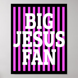Stor Jesus-fan Randig Stor Jesus-fan Preppy Poster