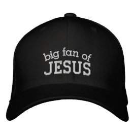 Stor Jesus-fan Text-Only - Redigerbar Broderad Keps