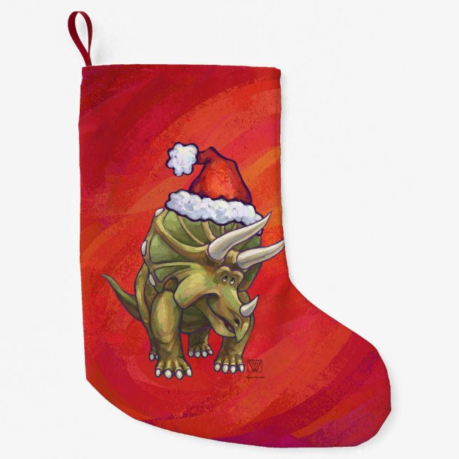 Stor jul för festlig Triceratops Liten Julstrumpa (Framsidan)