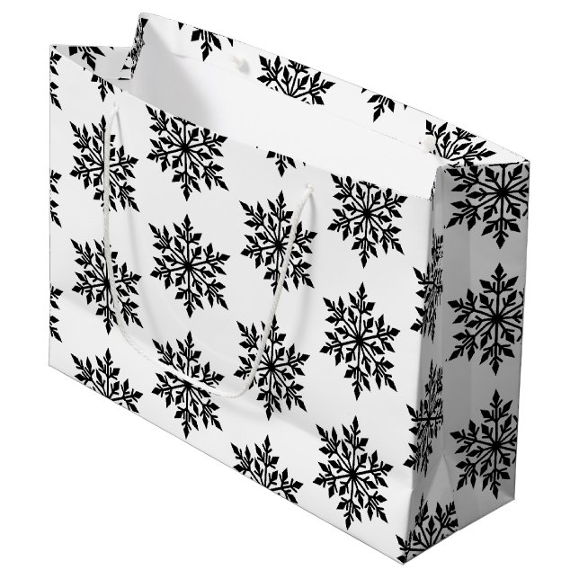Stor julgåva Bag-Snöflingor (Framsidan Vinklad)