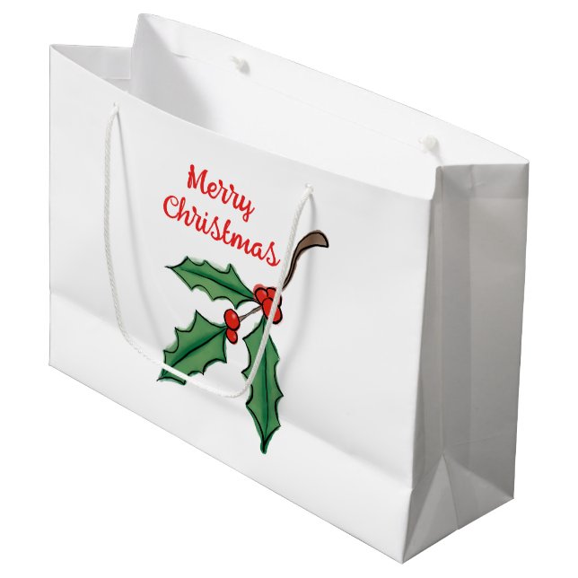 Stor jullygiftpåse med julkrans (Framsidan Vinklad)