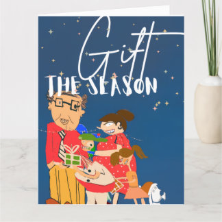 Stor julmappsfamilj tack kort