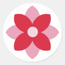 Stor julstjärna röd och rosa högtidsdekal