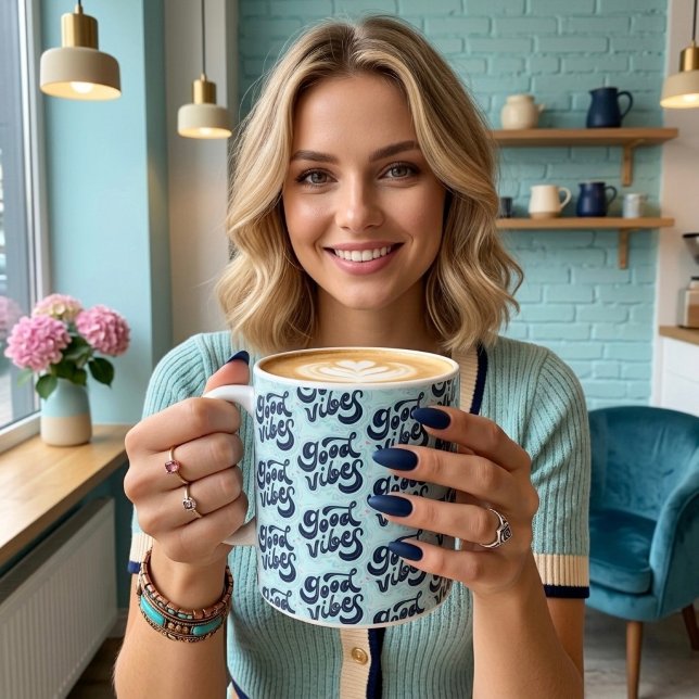 Stor kaffemugg med bra vibbar jumbo mugg (Skapare uppladdad)