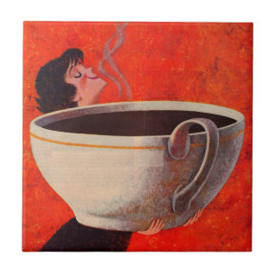 stor kaffesupare kakelplatta