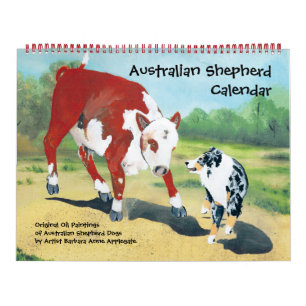 Stor kalender för Australian shepherd 2 sidor