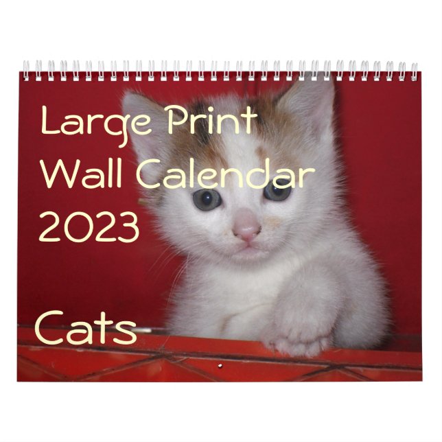 Stor kalender för utskrift 2023 - Katt (Omslag)