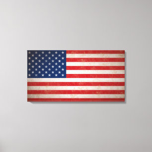 Stor kanfas för amerikanska flaggan för canvastryck