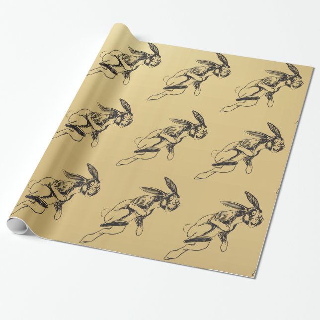 Stor kanin Funny Bunny Jack Presentpapper (Utrullad)