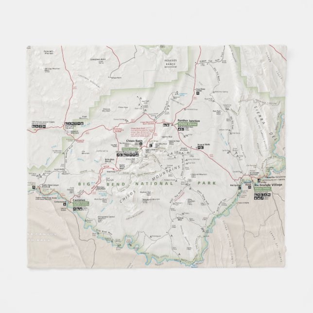 Stor kartafilt för krökning (Texas) Fleecefilt (Framsidan (Horisontell))