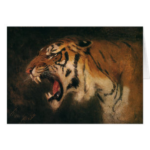 Stor katt för vintageBengal tiger mycket, vilddjur OBS Kort